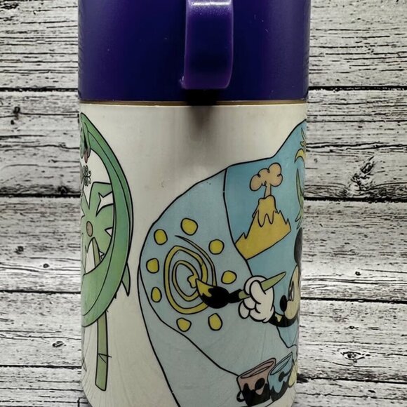Vintage Caveman Mickey Mouse & Minnie Mouse Dinosaur Aladdin Thermos - Picture 5 of 10